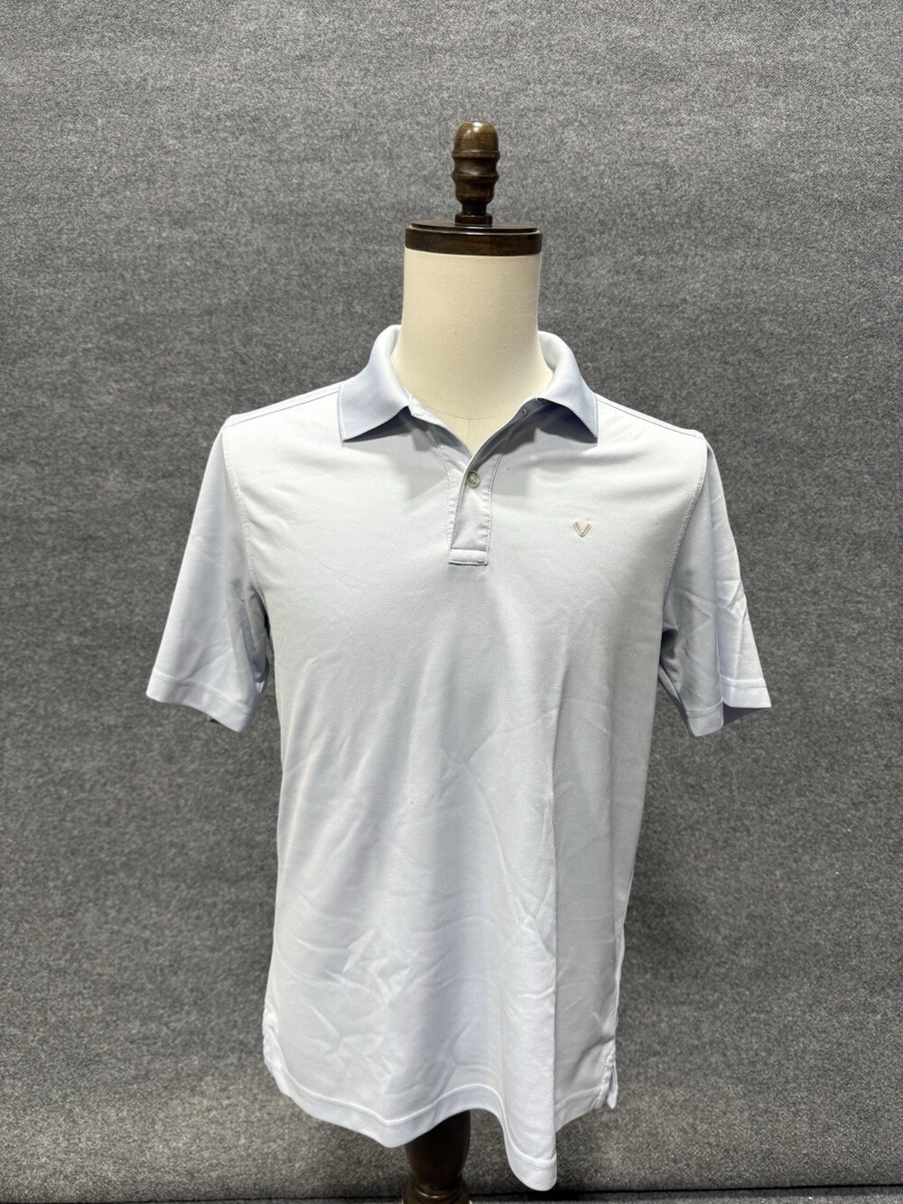 Callaway Mens Medium Light Blue Golf Polo Shirt Short Sleeve Performance Logo